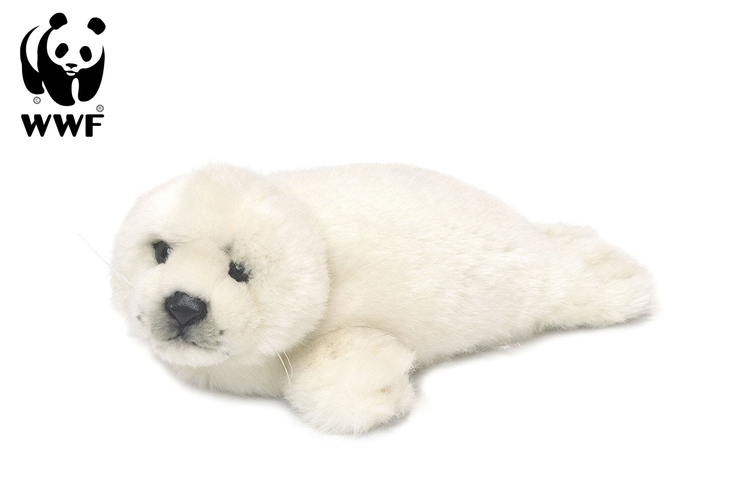 Plüschtier Robbe (weiß, 24cm) lebensecht Kuscheltier Stofftier Seal