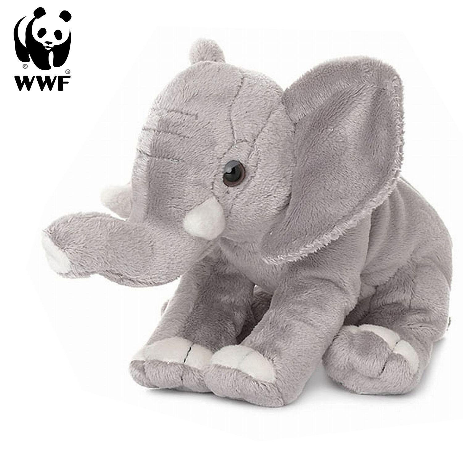Plüschtier Elefant (Rüssel hoch, 18cm) lebensecht Kuscheltier Stofftier