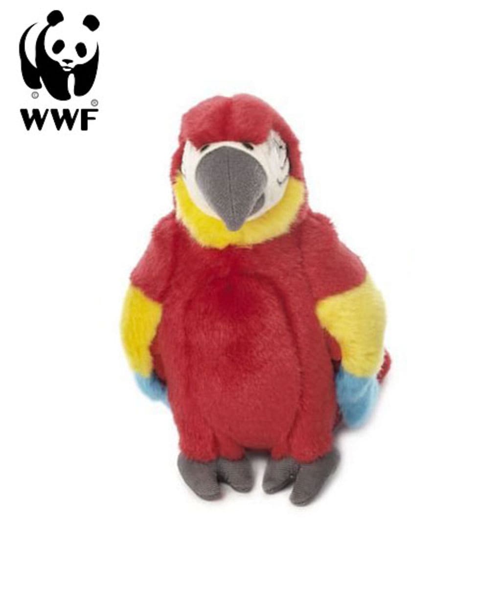 WWF Pl&uuml;schtier Hellroter Ara Papagei (18cm) Kuscheltier Stofftier Vogel NEU 