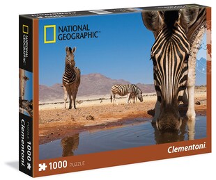 Puzzle Clementoni National Geographic Zebra an Wasserloch 1000 Teile Wildlife 