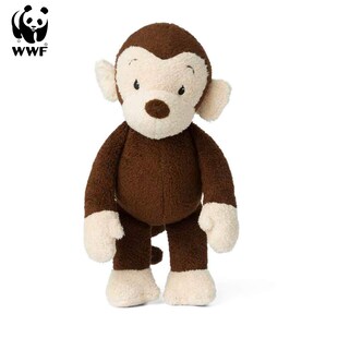 WWF Cub Club - Mago das Äffchen (braun, 22cm) mit Quietscher Kuscheltier Stofftier für Kleinkinder 
