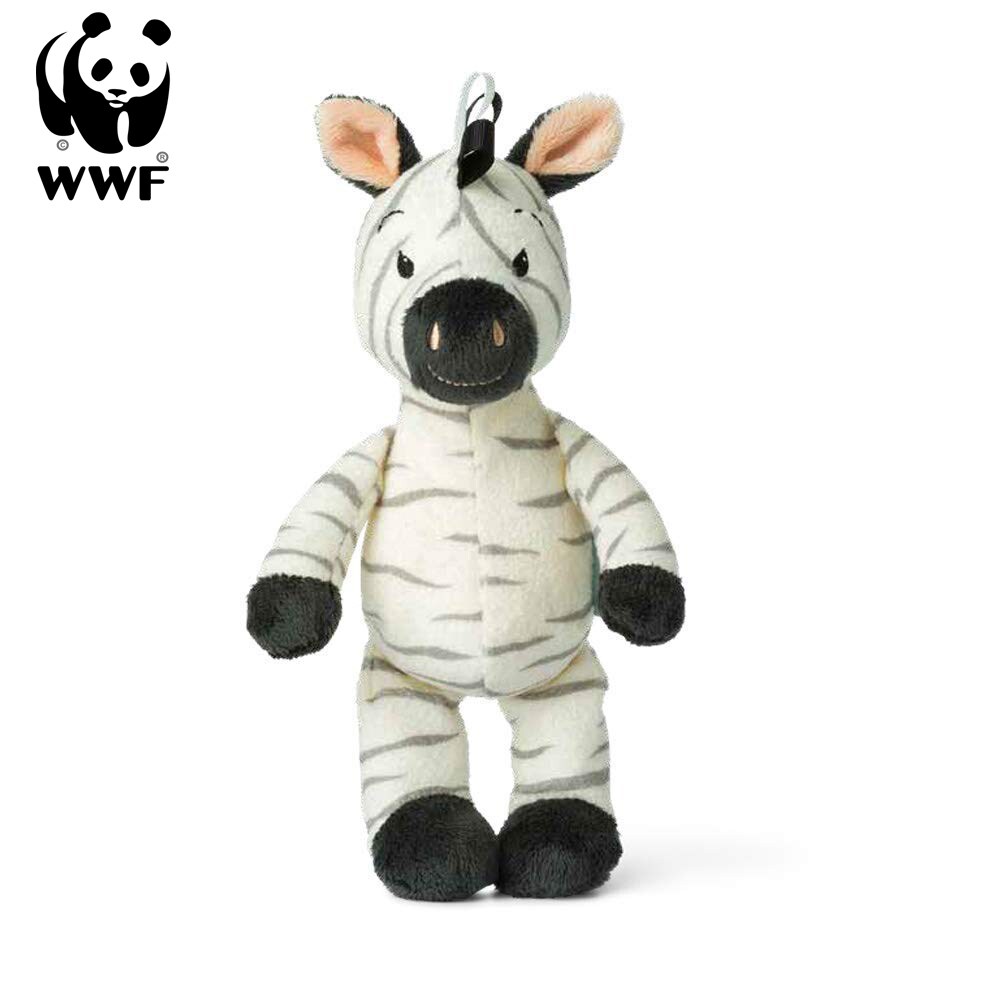 WWF Cub Club - Ziko das Zebra (wei&szlig;, 22cm) mit Gl&ouml;ckchen Kuscheltier Stofftier f&uuml;r Kleinkinder 