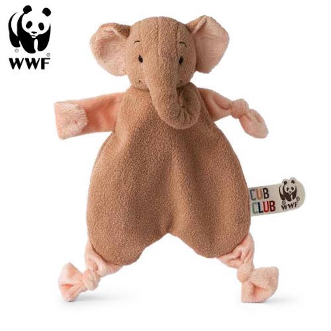 WWF Cub Club - Schmusetuch Ebu der Elefant (beige, 30cm) f&uuml;r Kleinkinder Elephant Schnuffeltuch 
