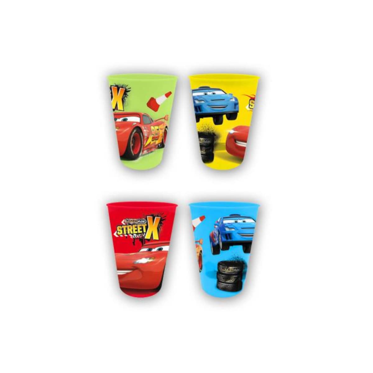 Cars Trinkbecher Set 4er Pack Kinder Kunststoff Disney 