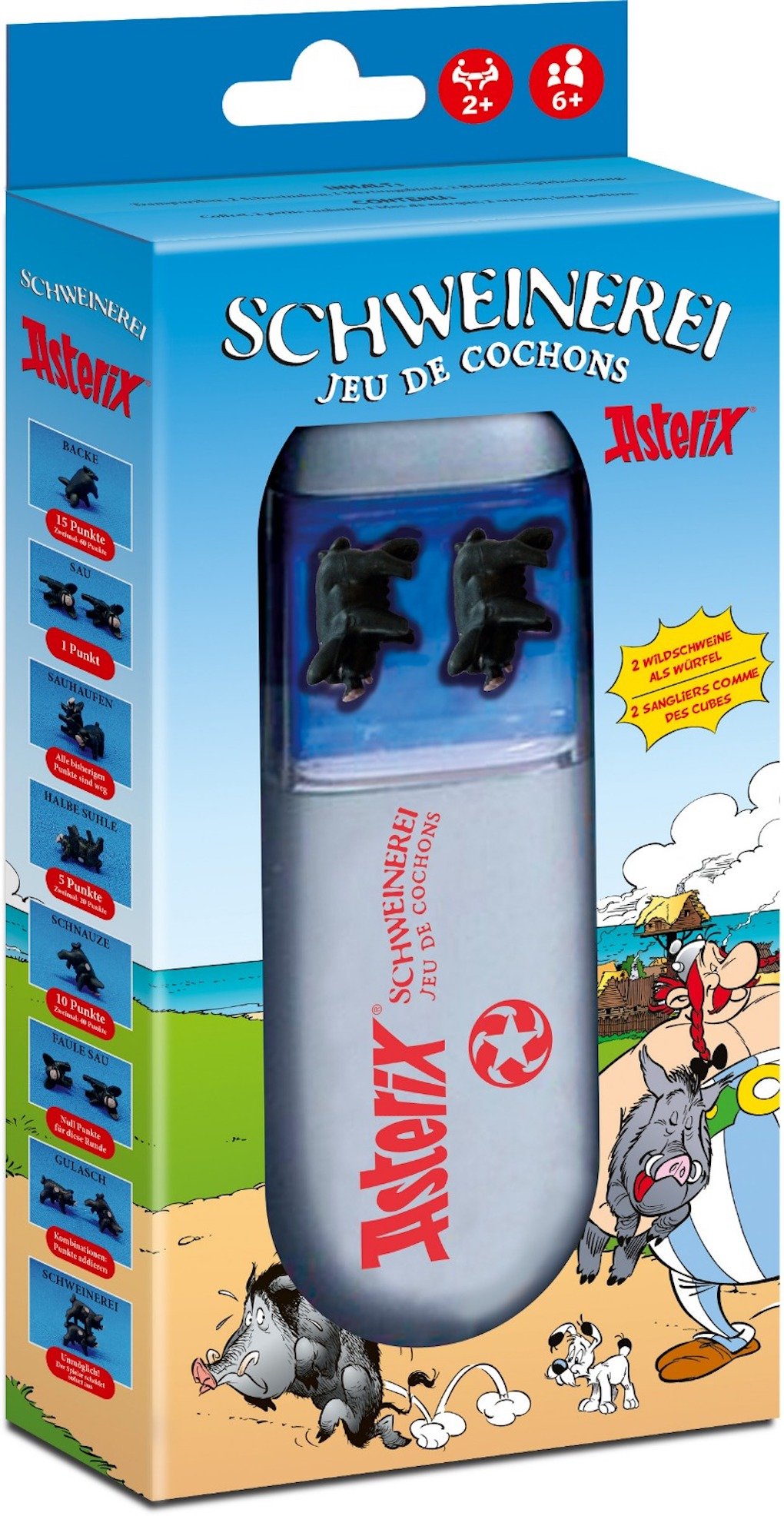Schweinerei Asterix und Obelix Spiel Schweinchen W&uuml;rfelspiel Gesellschaftsspiel 