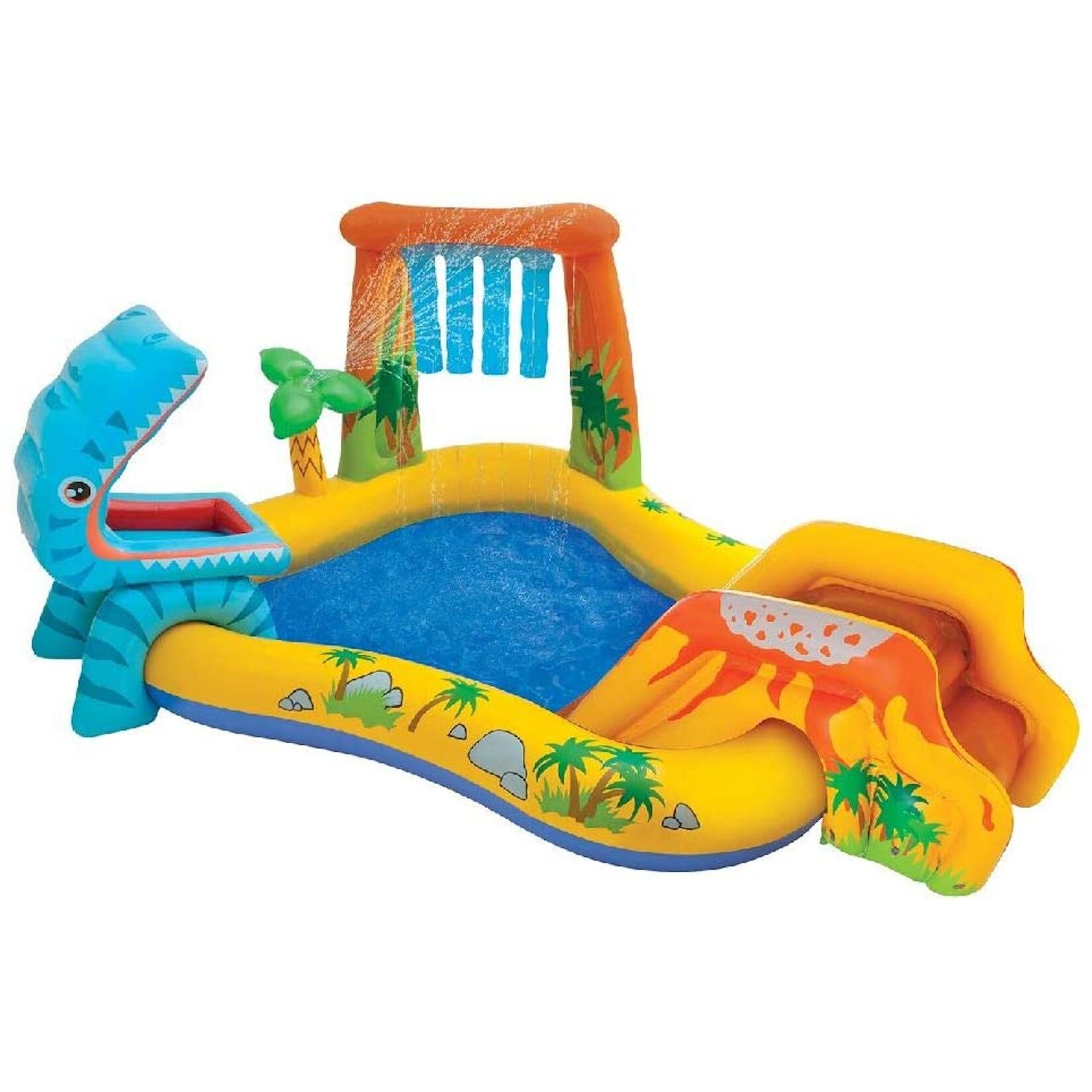 INTEX 57444NP -Playcenter - Dinosaurier Playcenter mit Rutsche (249x191x109cm) Dino Planschbecken