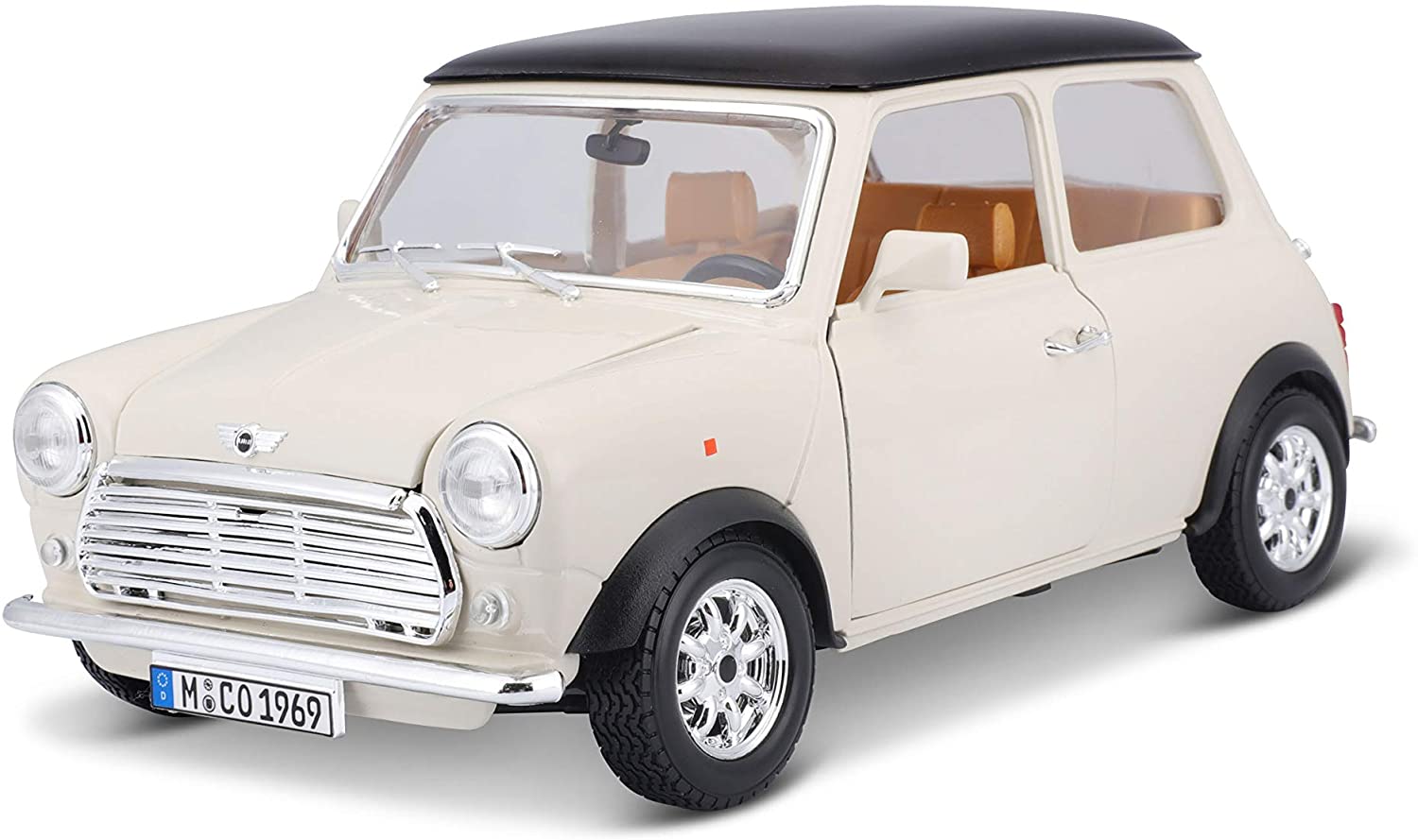 Bburago 18-12036 - Modellauto - Mini Cooper 1969 (beige, Ma&szlig;stab 1:16) 