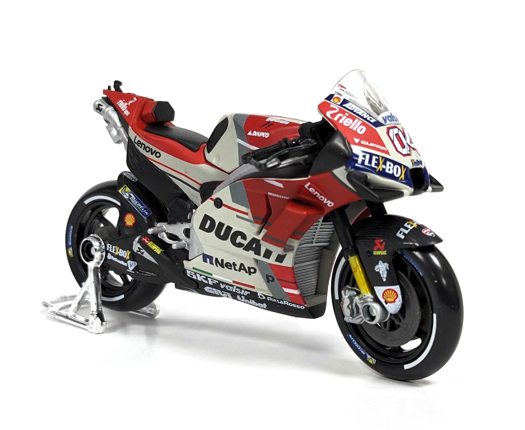 Maisto 31593 - Modellmotorrad - Ducati Desmosedici GP '18 Andrea Dovizioso (wei&szlig;-rot, Ma&szlig;stab 1:18) 