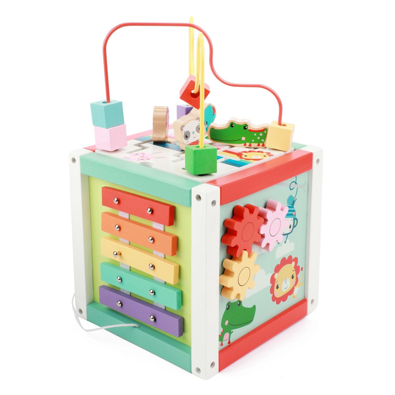 Fisher-Price - Holz-Aktivitätswürfel 5in1 Spielzeug Würfel ab 18 Monaten