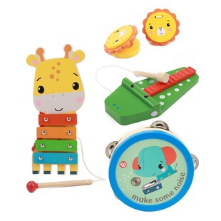 Fisher-Price - Holz-Musikinstrumente 5 Stück Kinderinstrumente Kinderspielzeug 