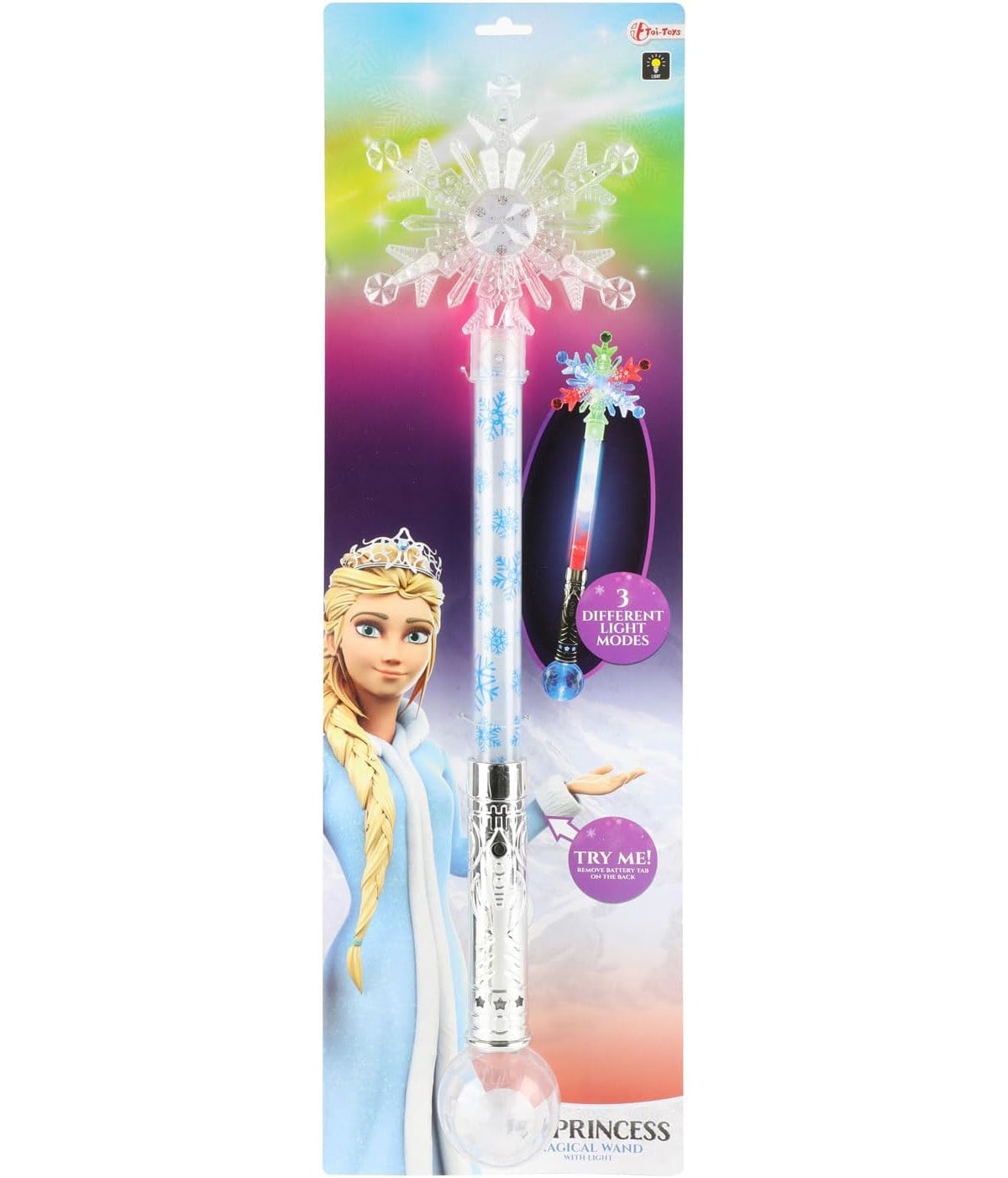 Toi-Toys ICE PRINCESS Zauberstab &ndash; Schneeflocke mit Licht Elsa und Anna Eisk&ouml;nigin Schneek&ouml;nigin 