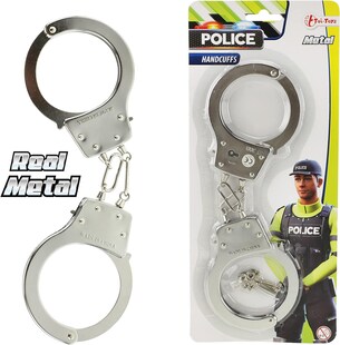 Toi-Toys - Polizei Handschellen (Metall) Kinderspielzeug Police Handcuffs Kostüm 