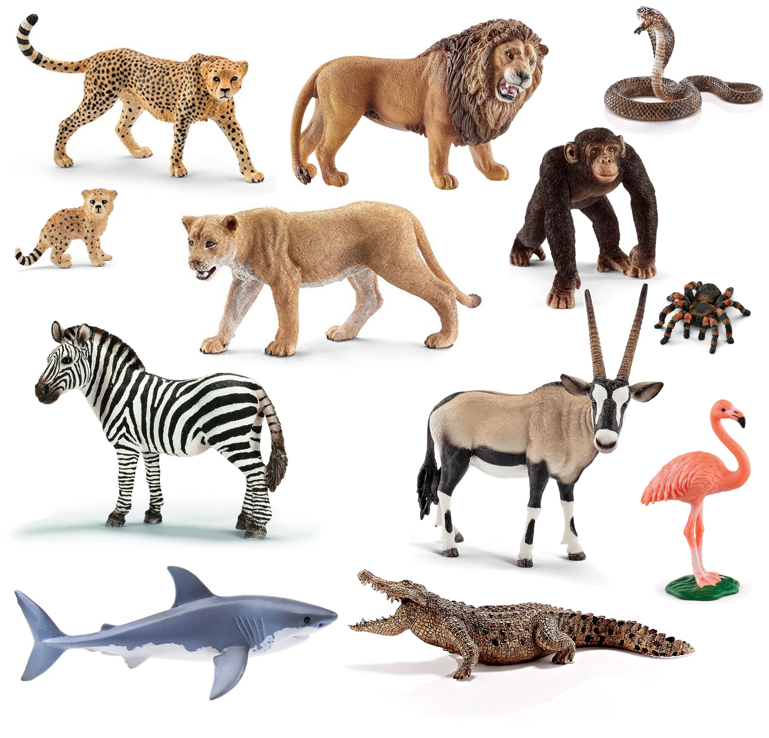 Schleich - Tierfiguren - Afrika-Set mit 12 Tieren Sammelfiguren Spielfiguren 