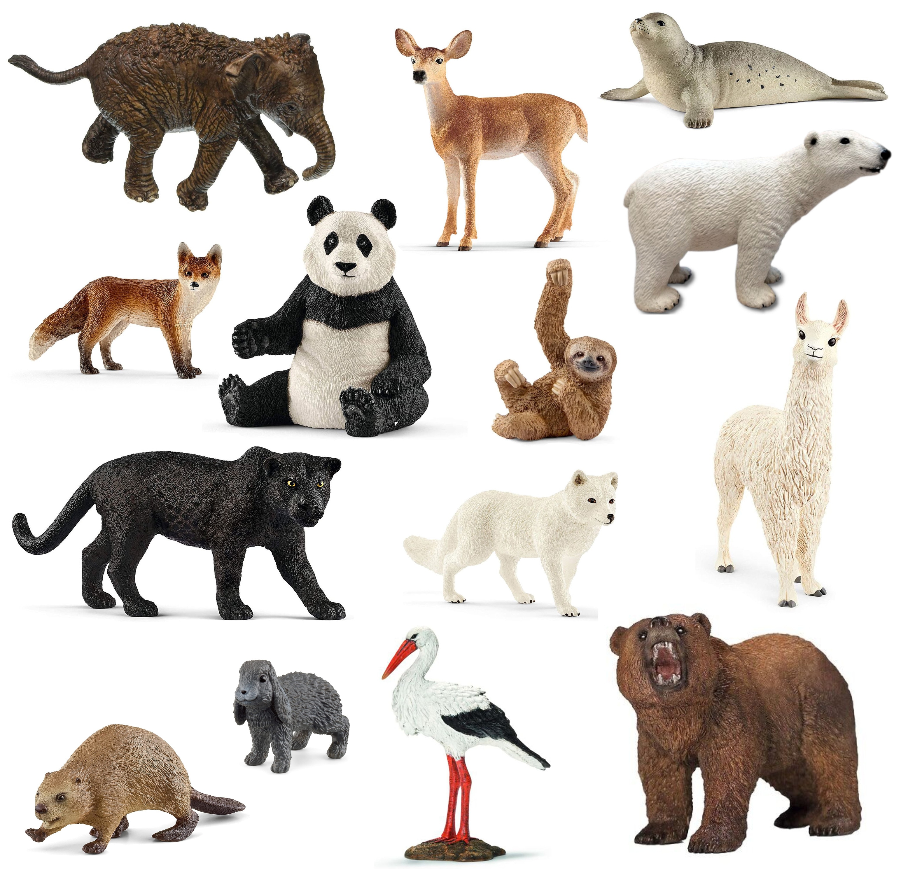 Schleich - Tierfiguren - wilde Tiere der Welt 14-teilig 