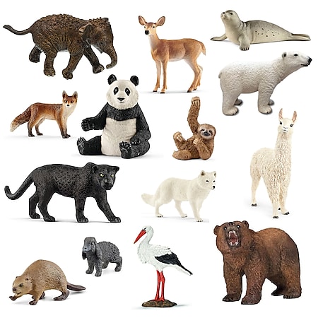 Schleich - Tierfiguren - wilde Tiere der Welt 14-teilig 