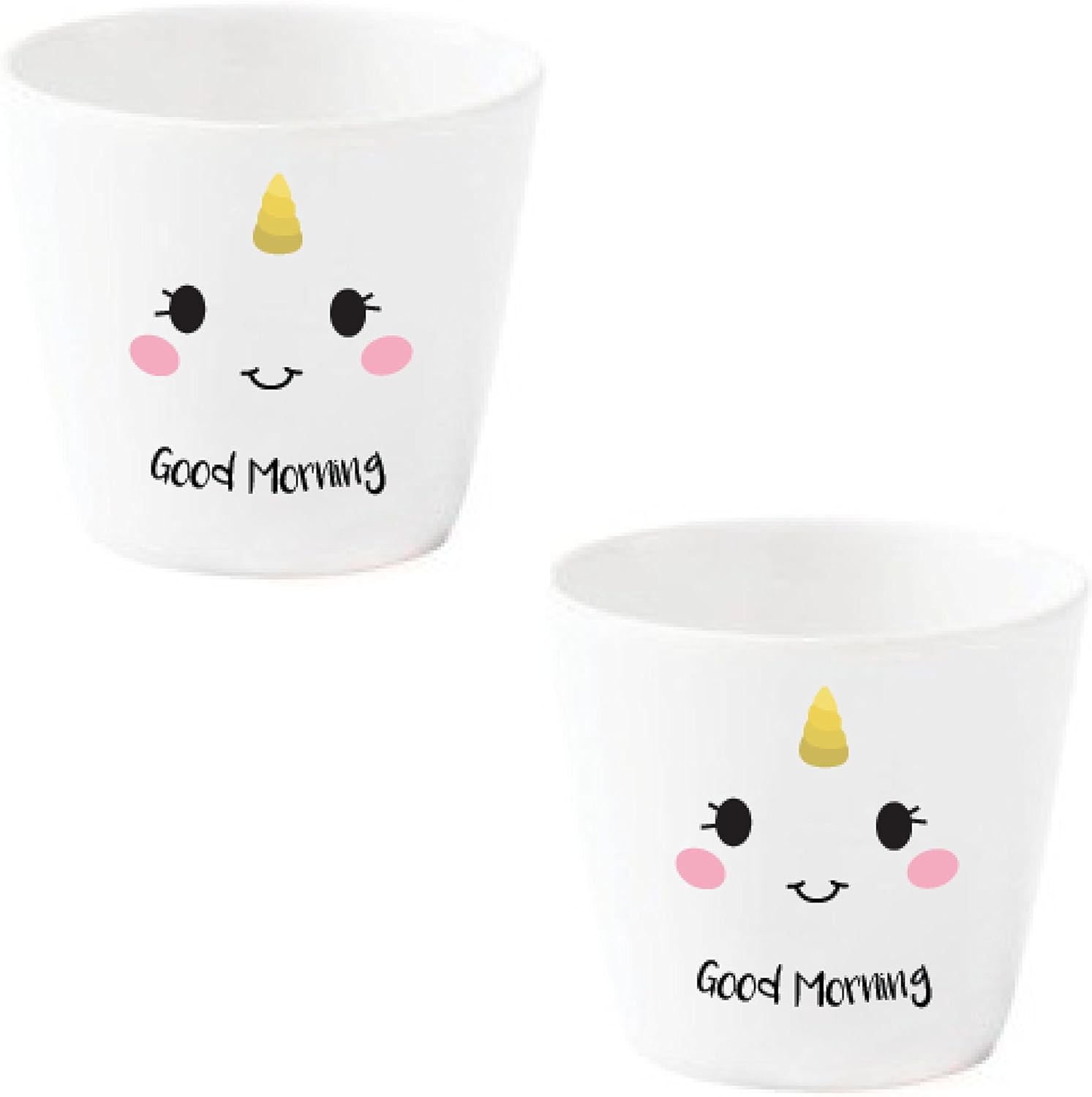 EinhornLiebe - Eierbecher Set - Einhorn mit Gesicht &raquo;Happy&laquo; (2 St&uuml;ck) 