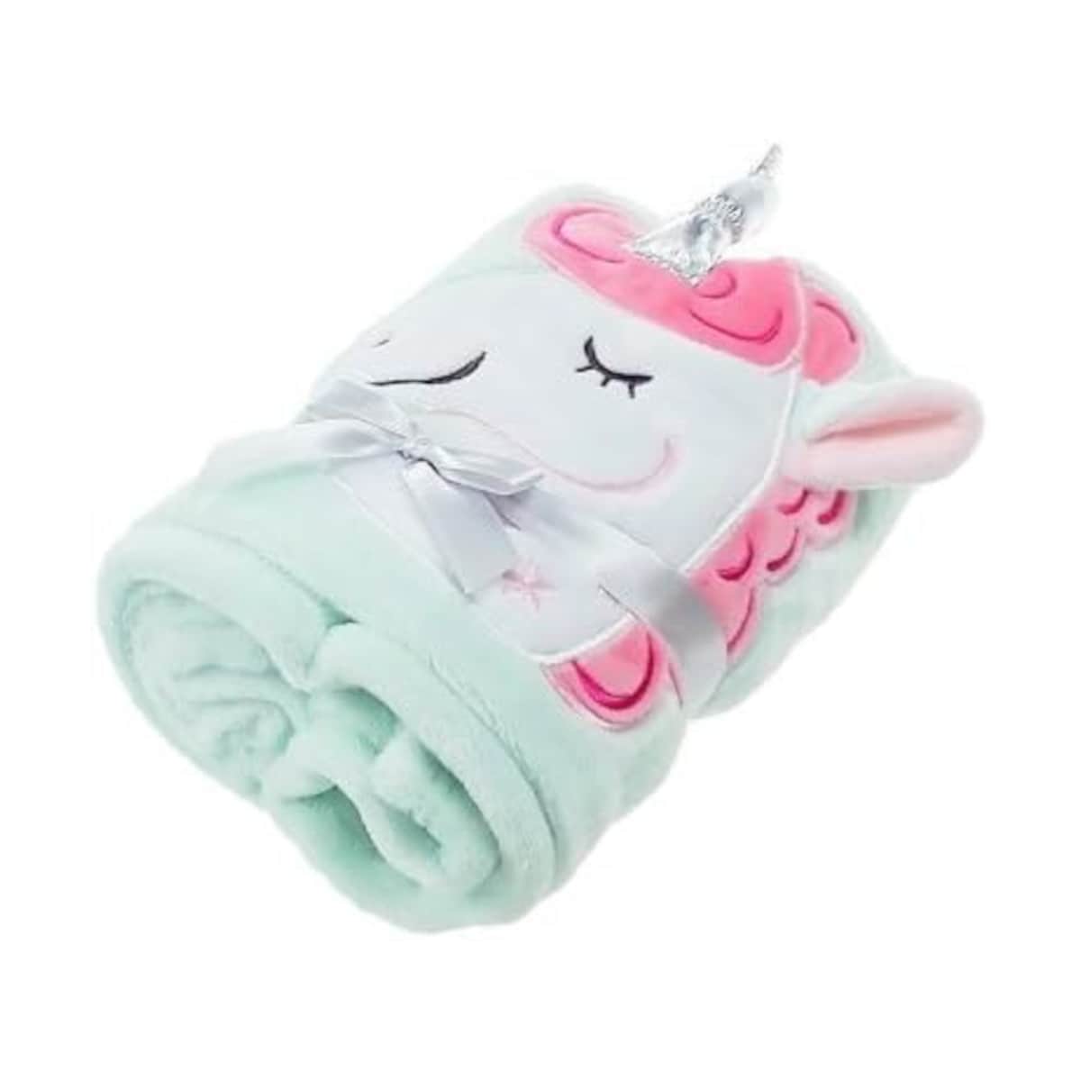 EinhornLiebe - Fleecedecke mit Einhorn (mint-gr&uuml;n,130x81cm) Kuscheldecke Wohndecke Decke 