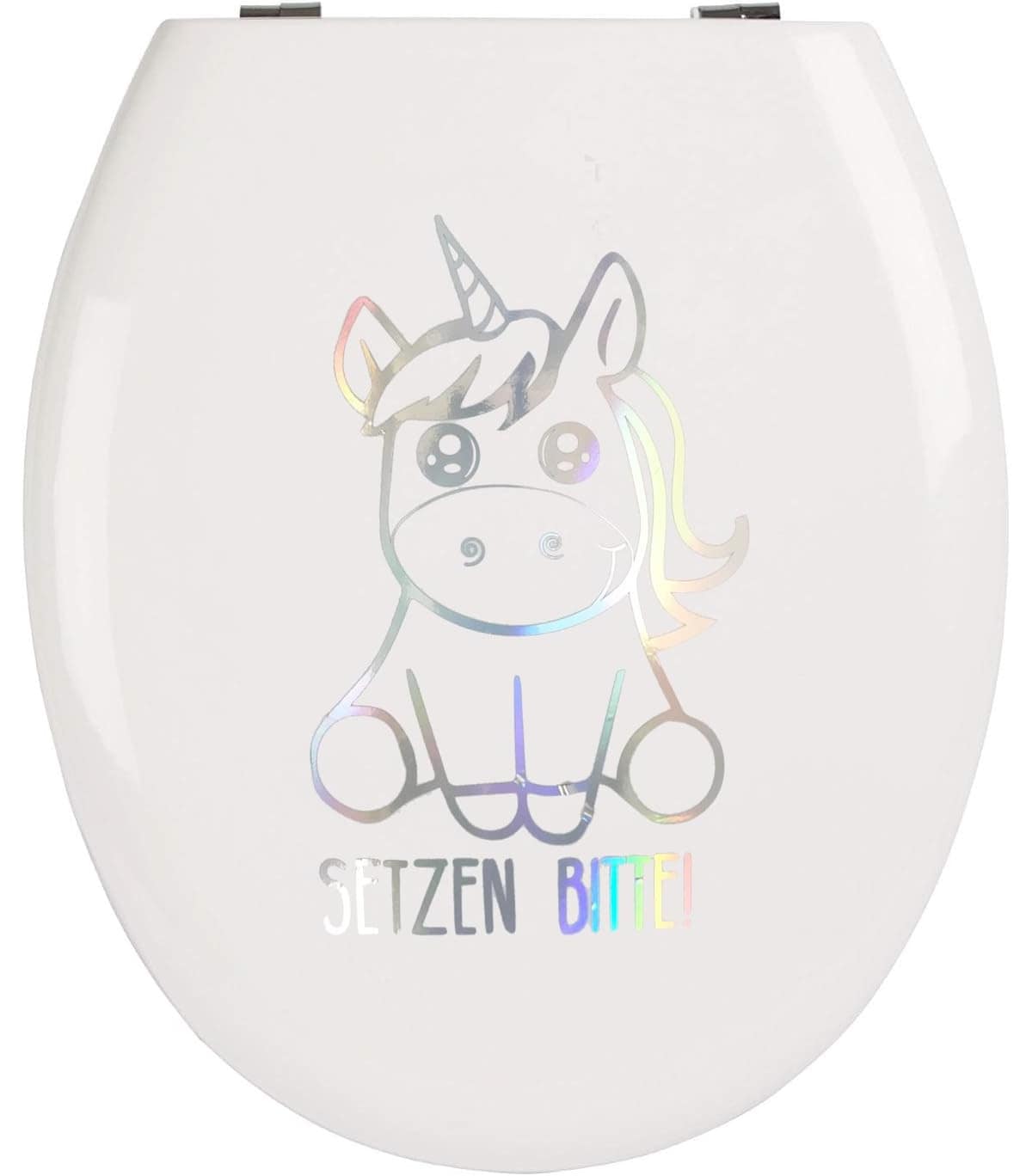 EinhornLiebe - WC-Deckel Aufkleber - SETZEN BITTE (25x8cm) Toilettendeckelaufkleber Deko 