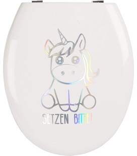 EinhornLiebe - WC-Deckel Aufkleber - SETZEN BITTE (25x8cm) Toilettendeckelaufkleber Deko 