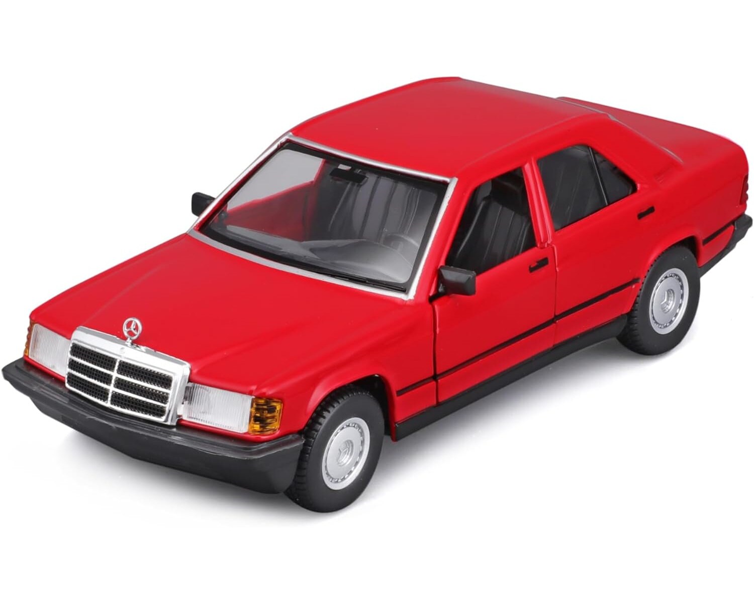 Bburago 18-21103 - Modellauto - Mercedes 190E &acute;87 (rot, Ma&szlig;stab 1:24) Modell Auto 