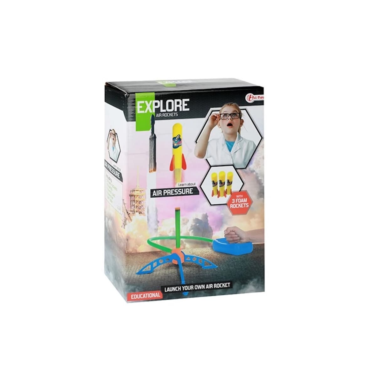 Toi-Toys - EXPLORE Luftdruckrakete Experimentierspielzeug Kinder Raketen Rakete 