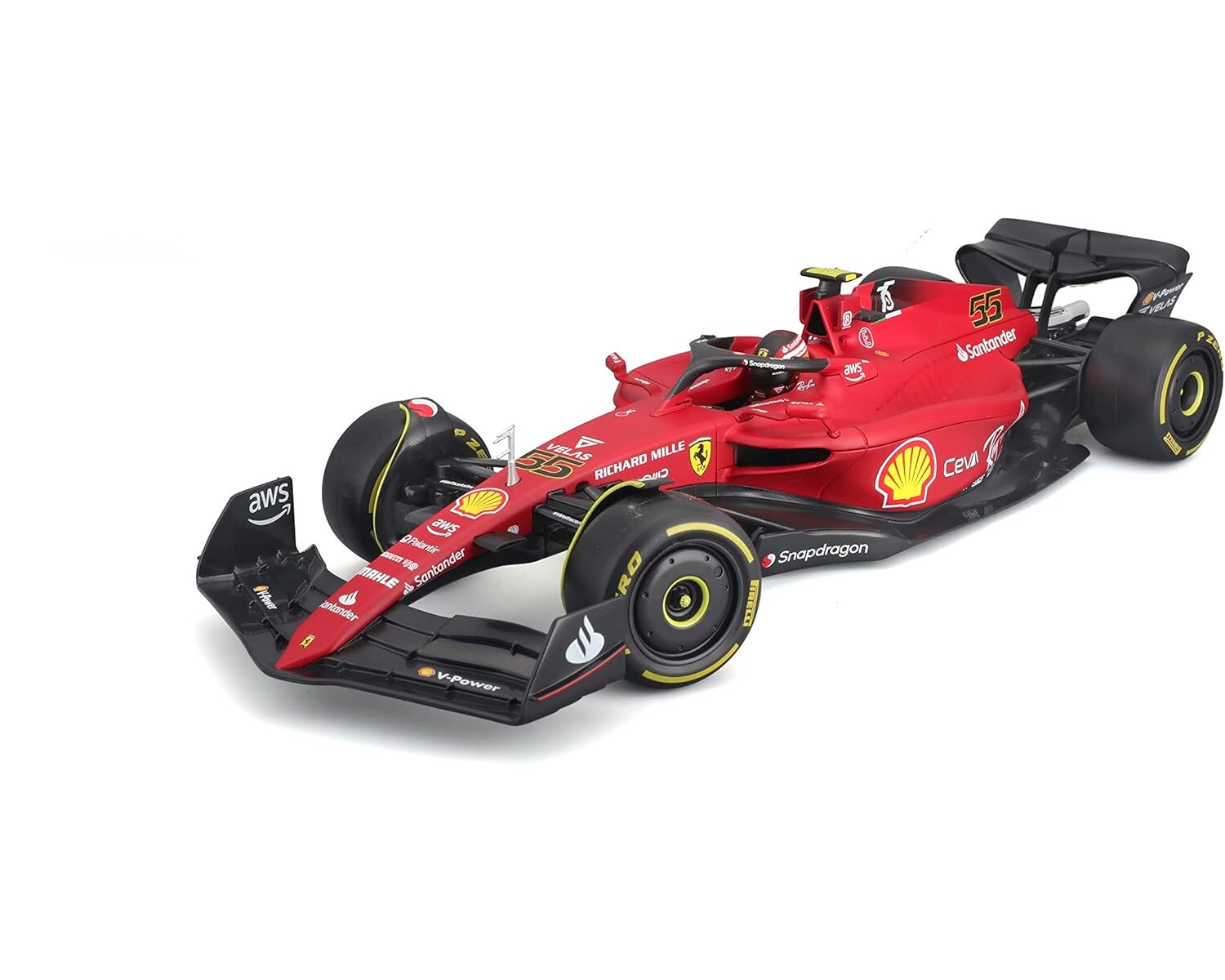 Bburago 18-16812S - Modellauto - F1 Ferrari SF-23, 2023 Sainz (Ma&szlig;stab 1:18) Formel 1 Auto 