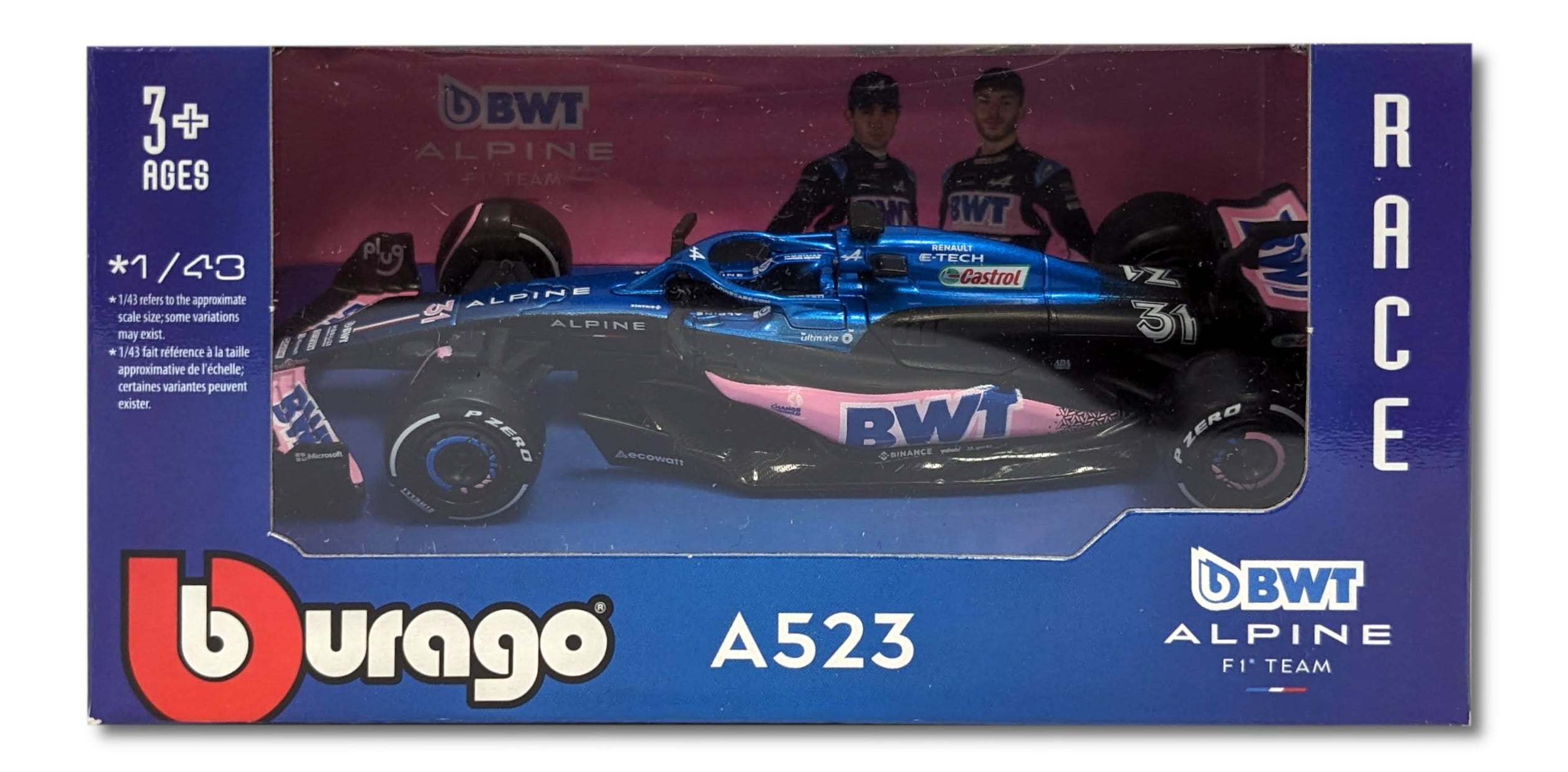 Bburago 18-38072O - Modellauto - F1 Renault Alpine A523 '23 #31 Ocon (Ma&szlig;stab 1:43) 