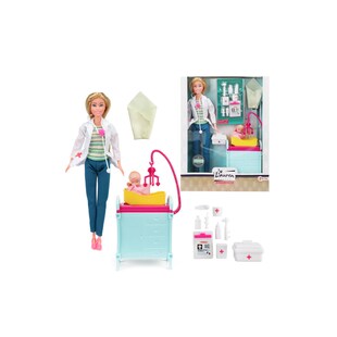 Toi-Toys LAUREN Teenager-Puppe 30 cm – Ärztin mit Babypuppe, Arzt-Set & Zubehör ab 3 Jahren 
