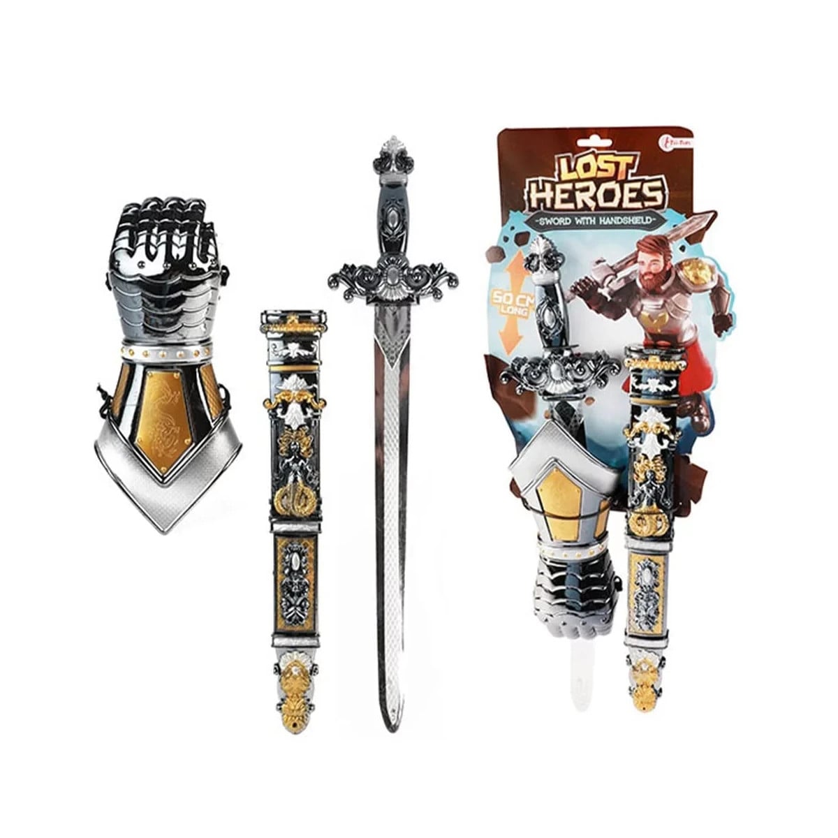 Toi-Toys LOST HEROES Verkleidungsset - Ritter- Schwert + Handschuh Verkleidung Kost&uuml;m 