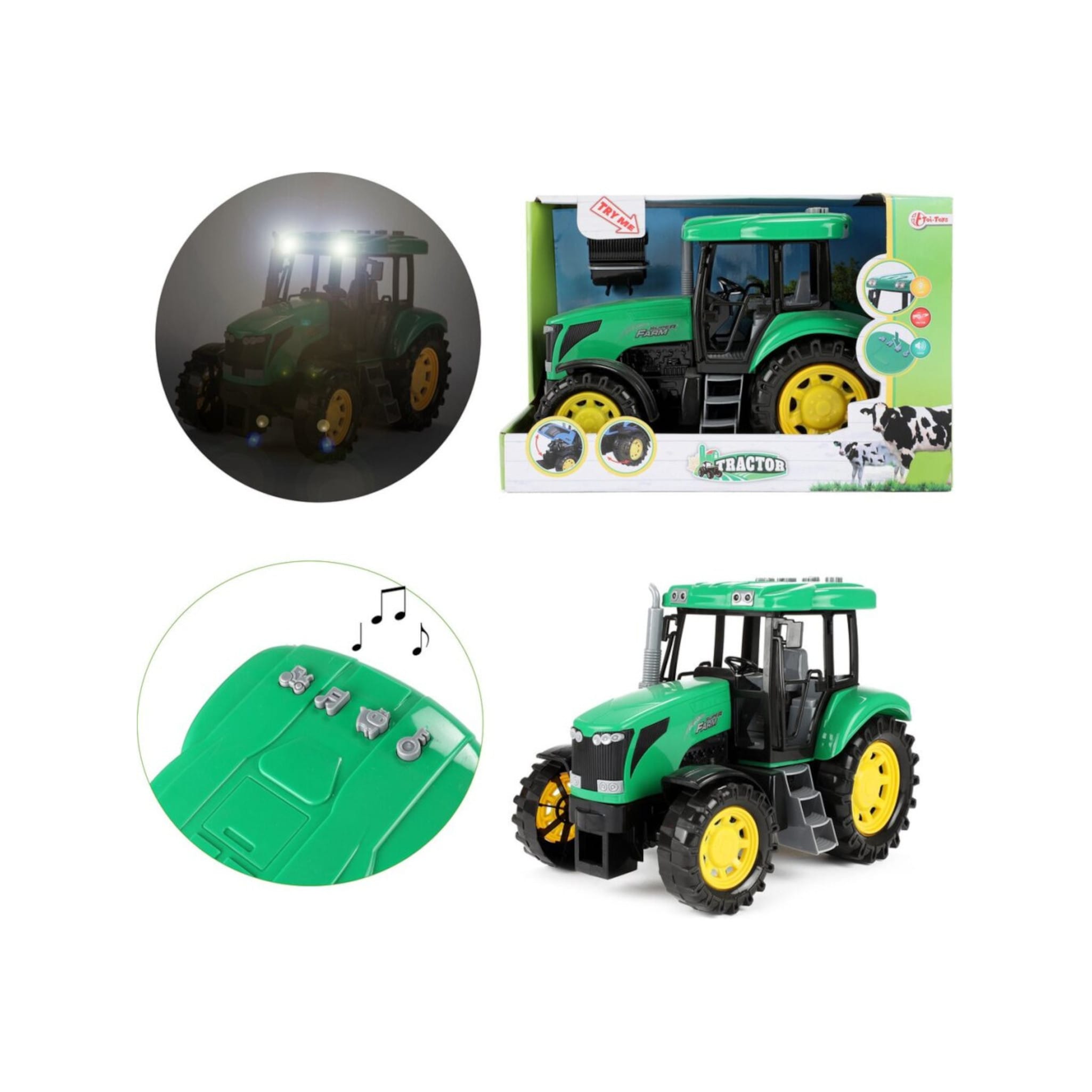 Toi-Toys 28095B TRACTOR gro&szlig;er Spielzeugtraktor mit Licht & Sound &ndash; 27 cm 