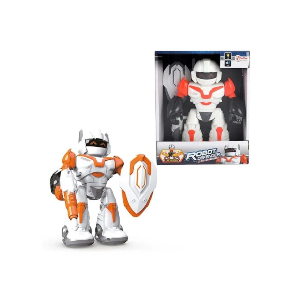 Toi-Toys Interaktiver Roboter Defender mit Licht & Ton, interaktiv für Kinder ab 4 Jahren