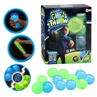 Toi-Toys - Fluoreszierende Bälle - Glow Throw (12 Stück) super sticky leuchtend leuchtende balls dark Dunkelheit 