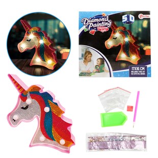 Toi-Toys 46655A - DIY - Diamant - Einhornlampe (5D) unicorn Kristall diamond selbermachen 