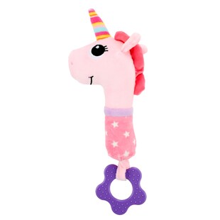 Toi-Toys 72131B - LITTLE STARS  Babyrassel Einhorn – Beißring & Quietsche, Spielzeug Baby 0+ Monate 