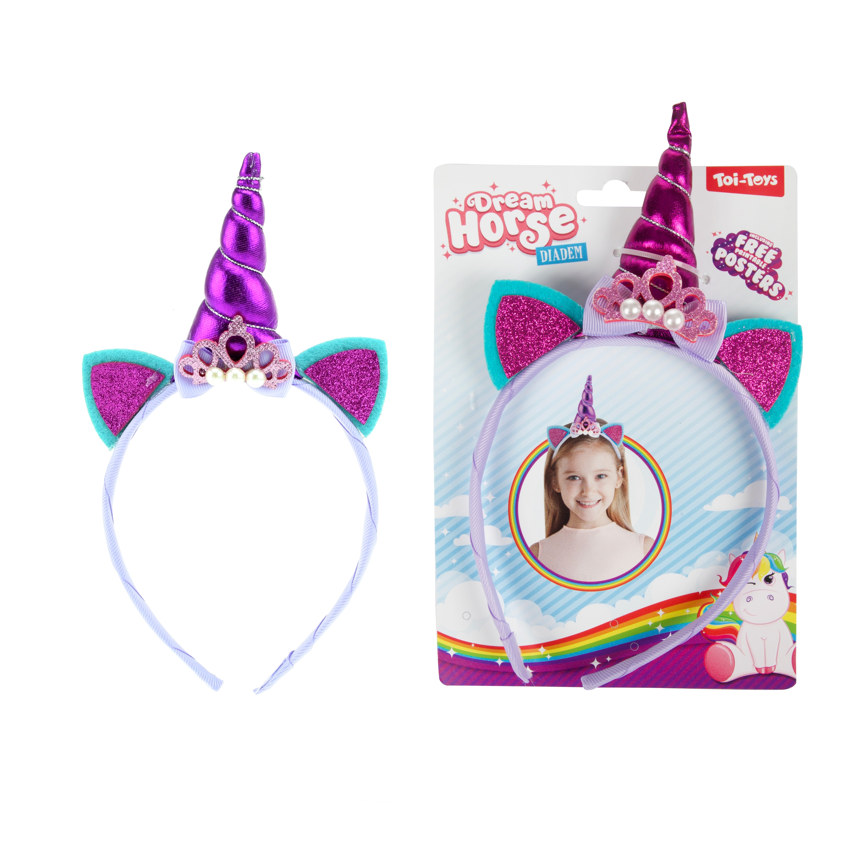 Toi-Toys - DREAM HORSE - Diadem Einhorn (lila) unicorn Haarreif 