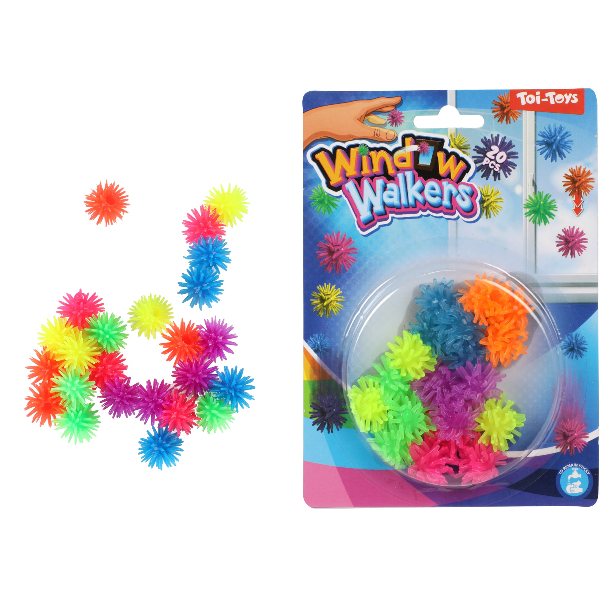 Toi-Toys - Fenster Kriecher - Mini Pufferb&auml;lle (20 St&uuml;ck, 2cm) Stressball 