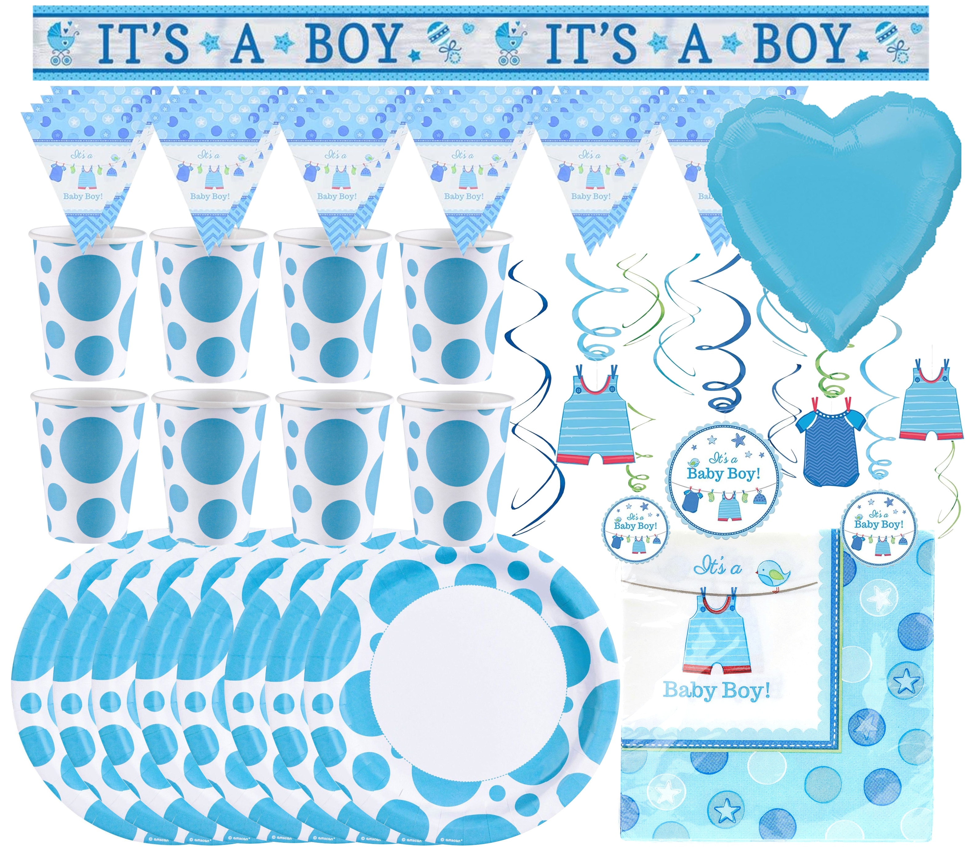 Babyparty-Set - It's a Boy (47-teilig) Es ist ein Junge Babypinkeln Gender Reveal Party 