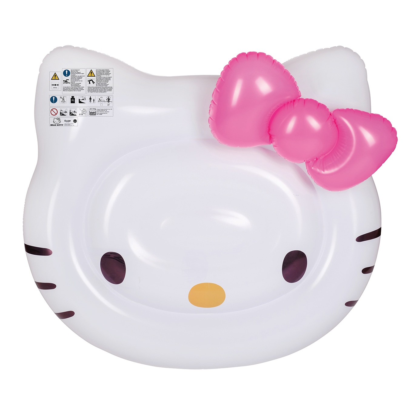 Happy People - Luftmatratze - Hello Kitty (140x120cm) Floater Schwimmtier mit aufblasbarer Schleife 