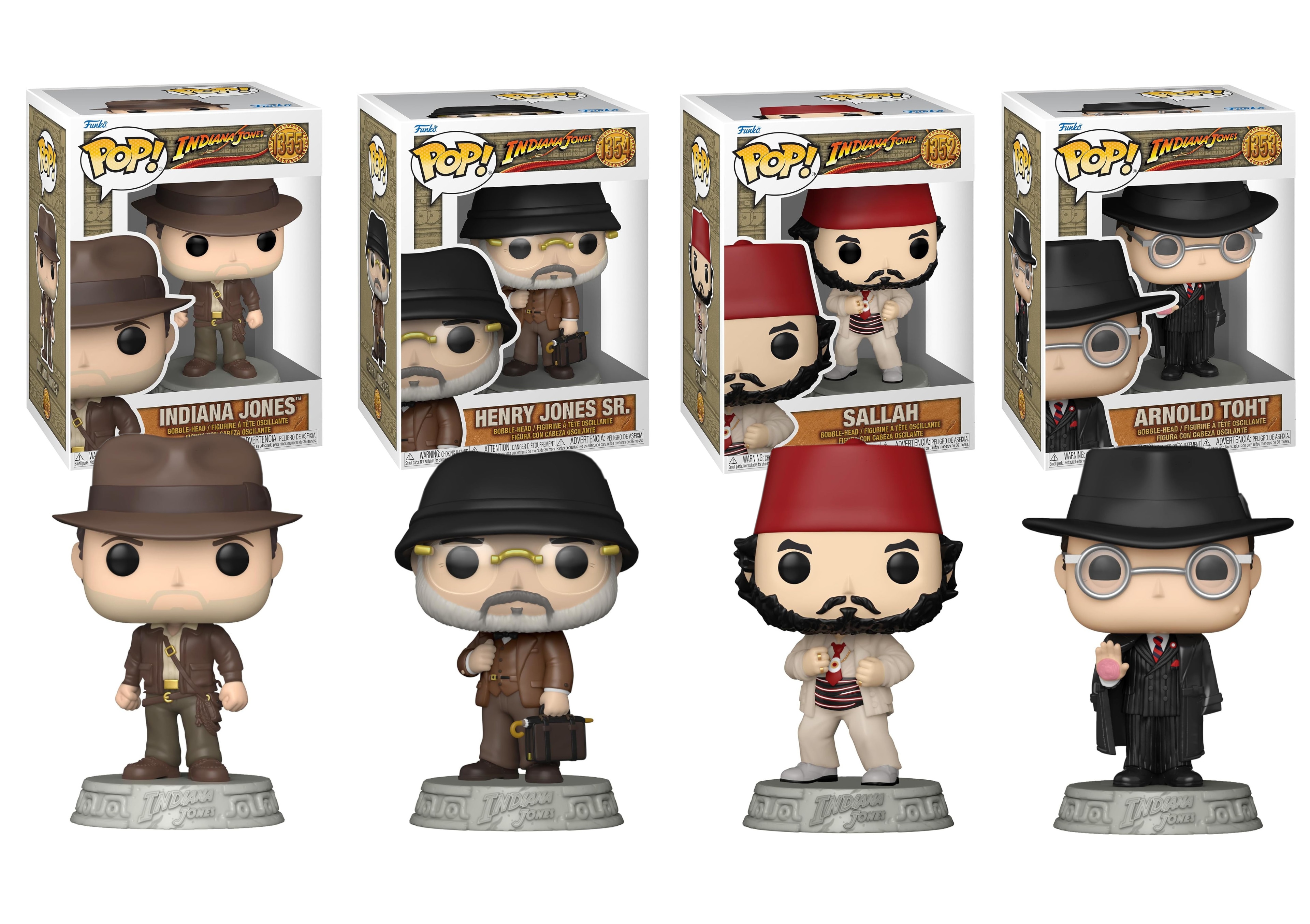 Funko Pop! - Indiana Jones 4er Set (Indy, Henry Jones Sr., Sallah, Arnold Toht) 