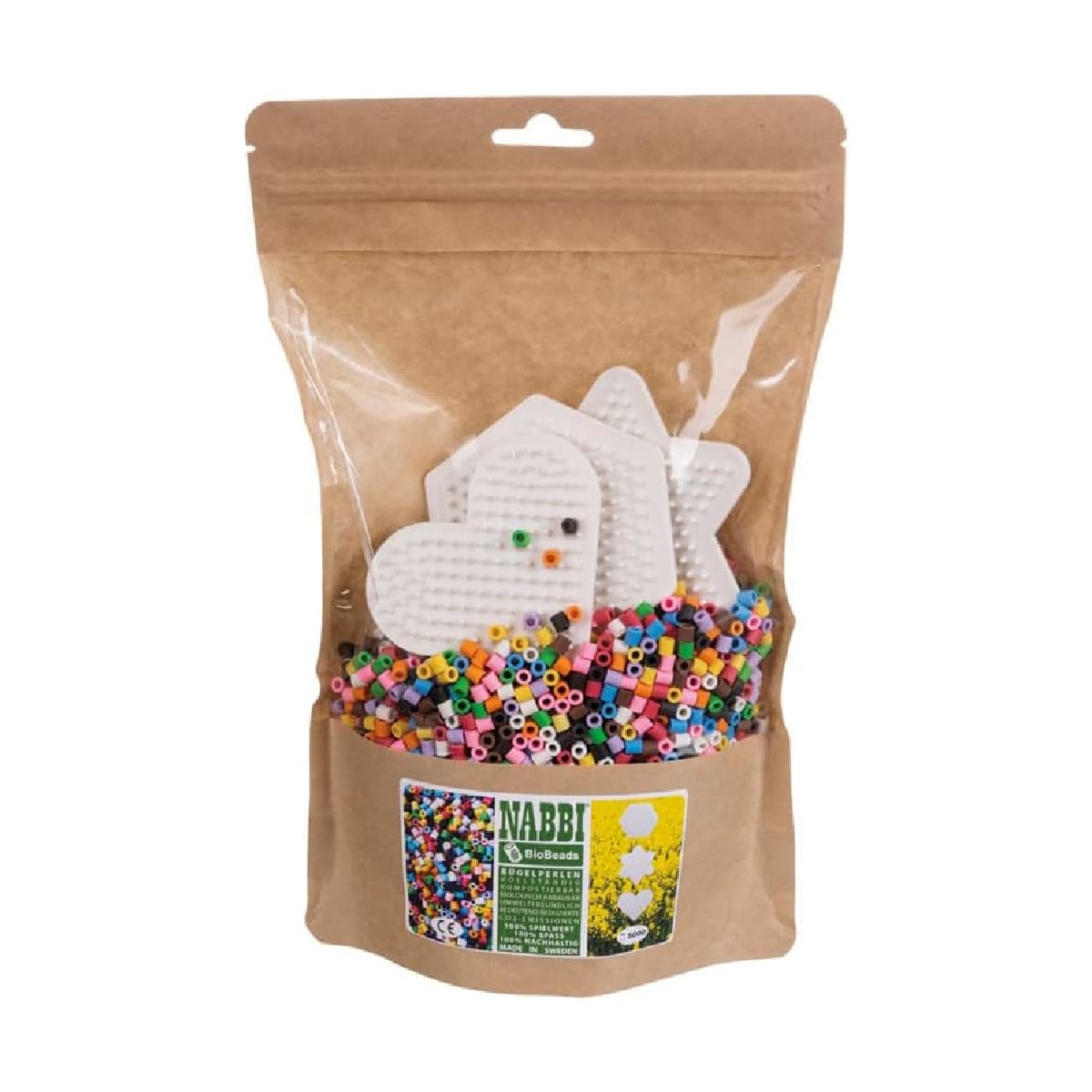 Nabbi 1090011 - B&uuml;gelperlen (5000 St&uuml;ck + 3 Legeplatten) Biologisch abbaubar umweltfreundlich kompostierbar 