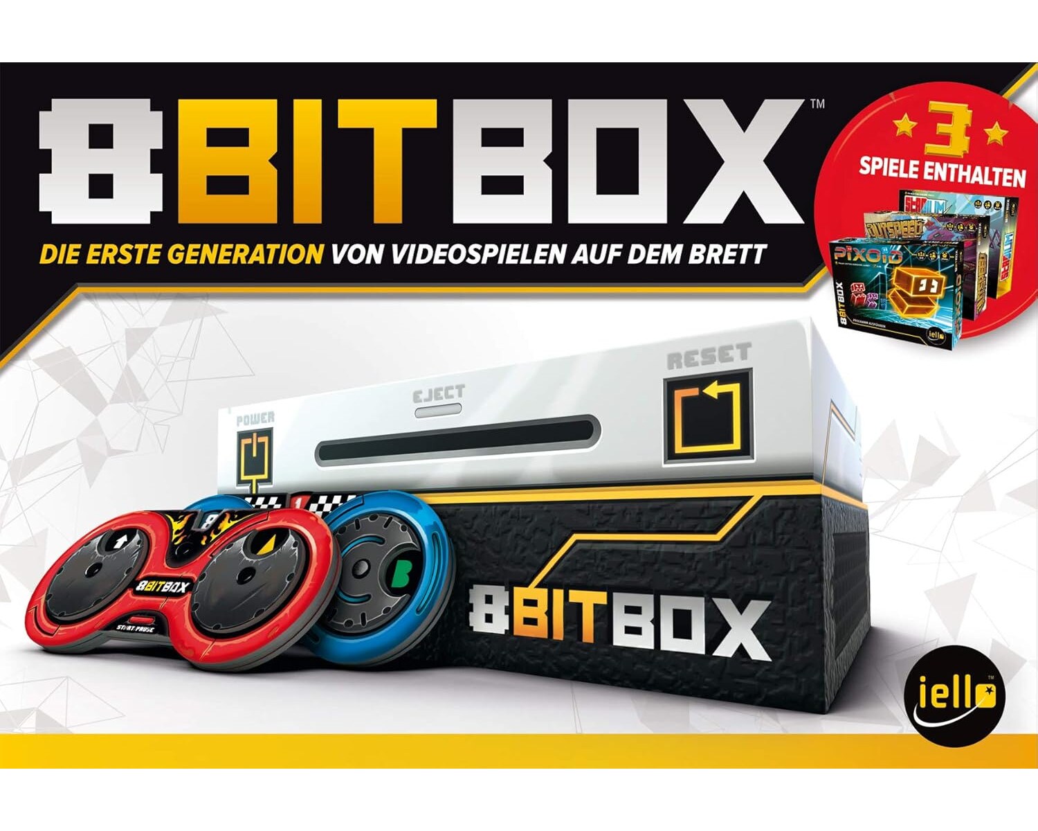 IELLO 515453 - Spielesammlung - 8 Bit Spiel Box Brettspiel Gesellschaftsspiele Spiel