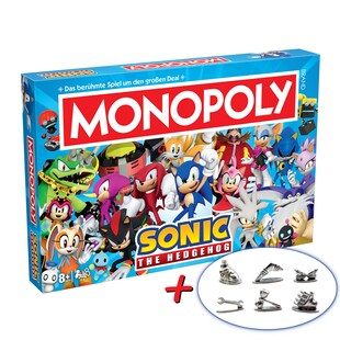 Monopoly - Sonic + 6 EXTRA Spielfiguren Gesellschaftsspiel Brettspiel Spiel 