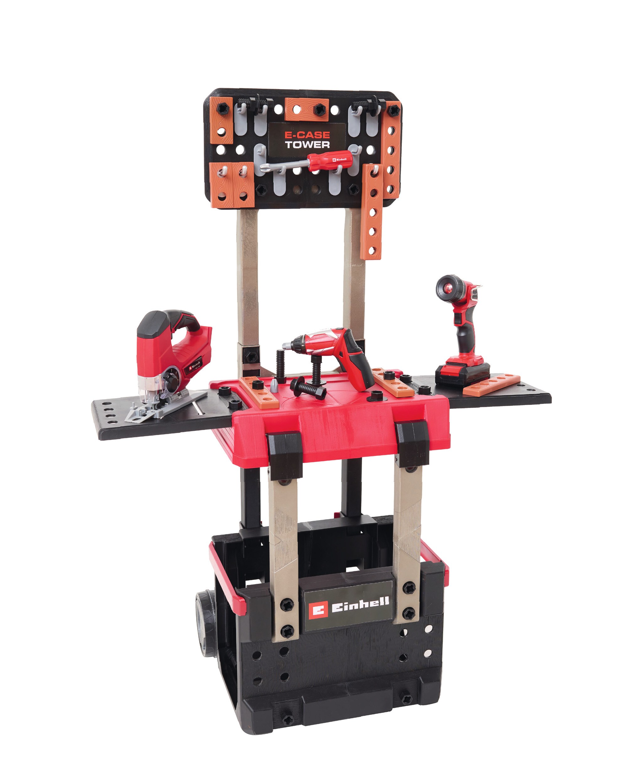 Happy People 41791 - Einhell KIDS E-Case Werkbank (110 Teile) transportf&auml;hig und mitwachsend Kinder 