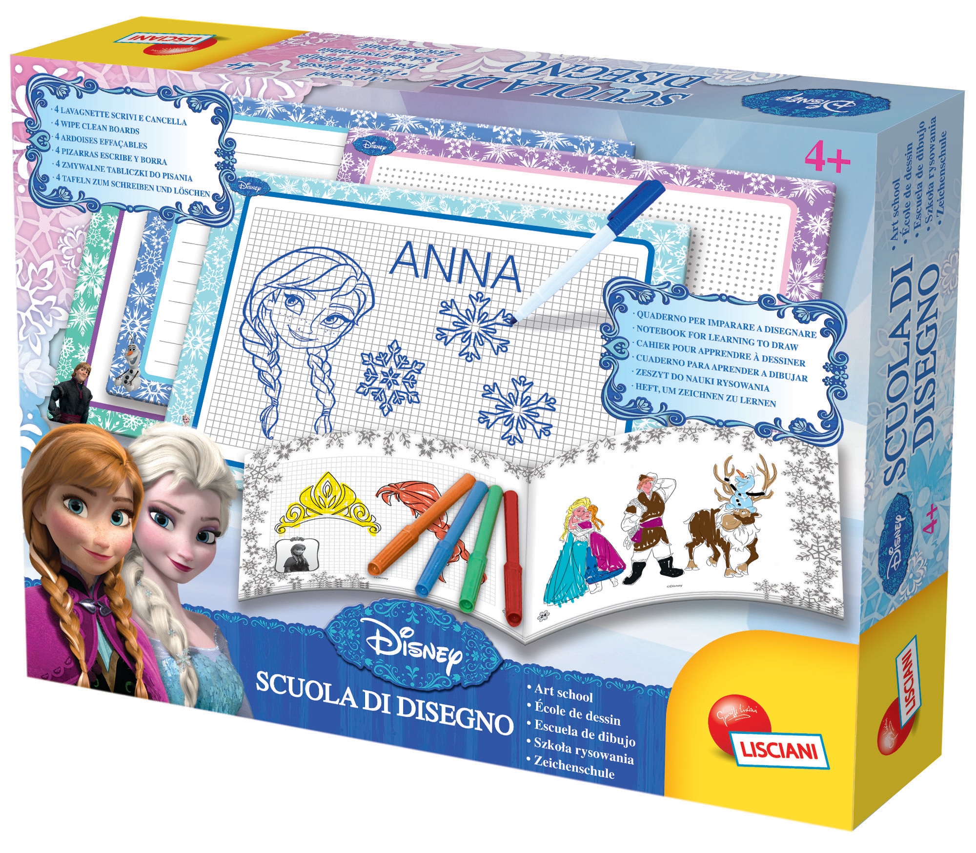 Lisicani 47833 - Frozen Zeichenschule Malset Schreibtafeln zeichnen malen kreativ Zeichenset 