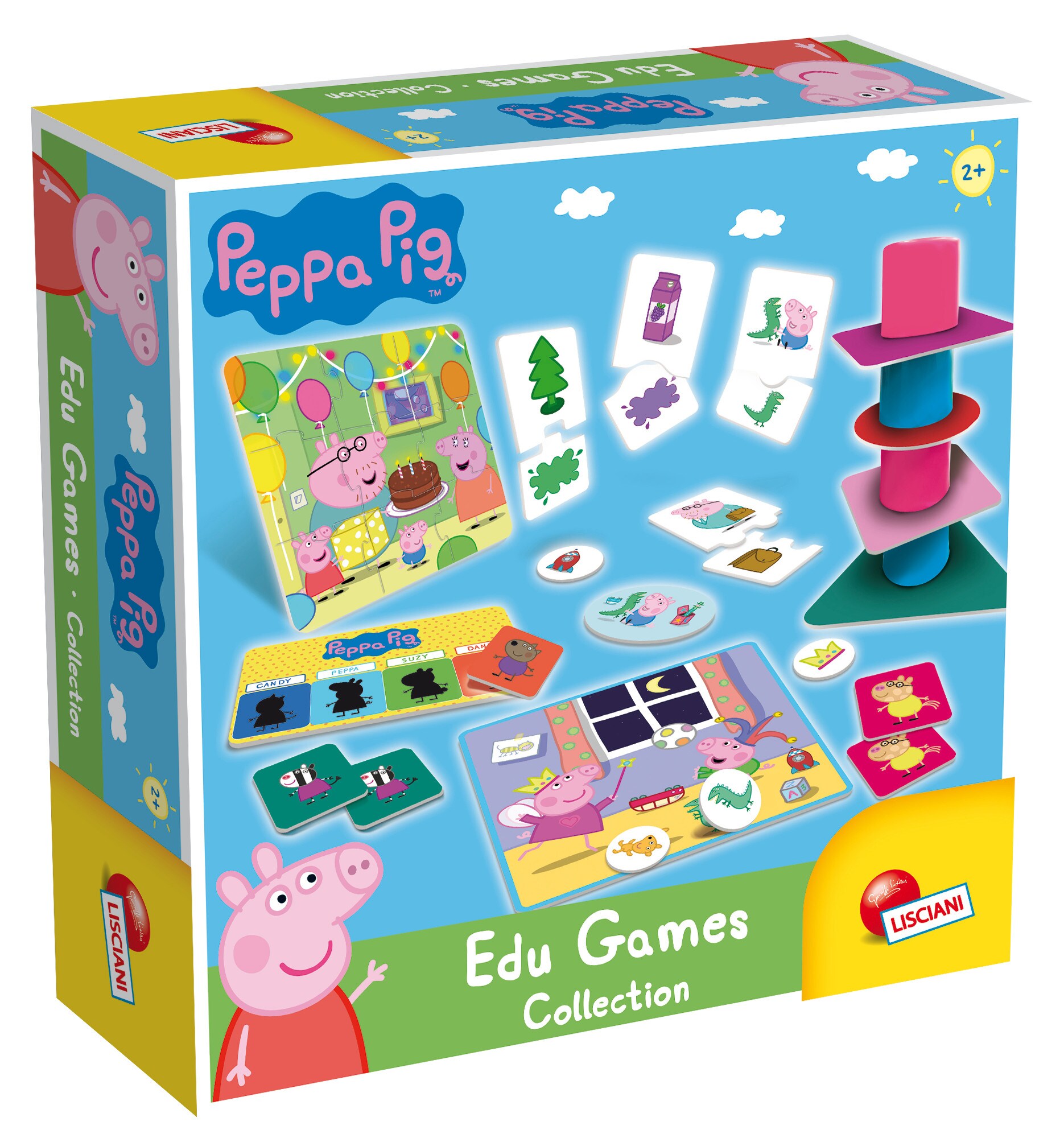 Lisciani 86429 - Peppa Wutz Spielesammlung Lernspiele Ged&auml;chtnis Entwicklung lernen Kinder Pig 