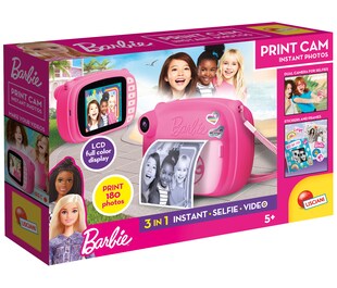 Lisciani 97050 - Barbie Print Cam Sofortbildkamera Kamera Drucker Fotos Kinder Mädchen Photos 