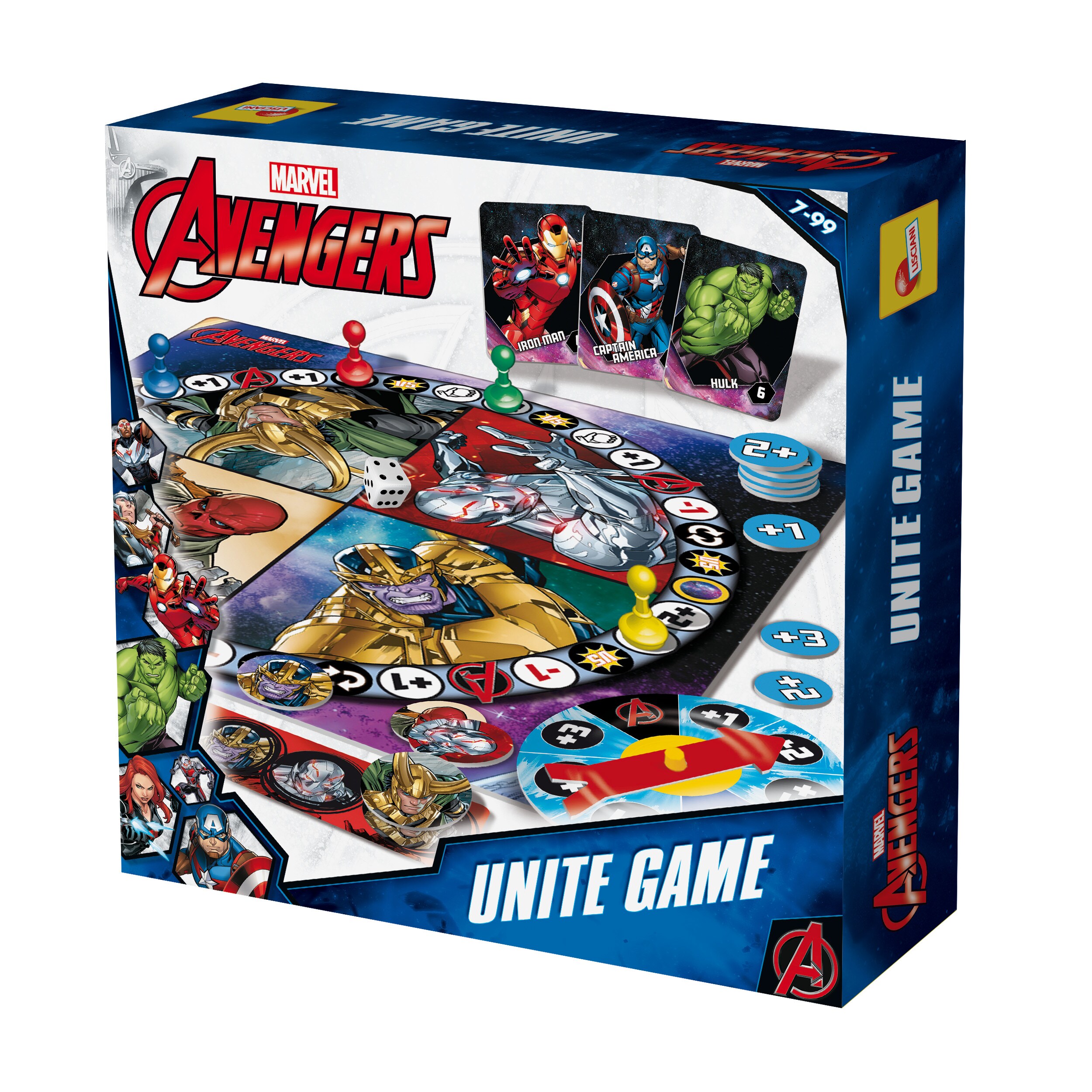 Lisciani 100910 - Brettspiel - Marvel Avengers Unite Game Thanos Revenge mehrsprachig 