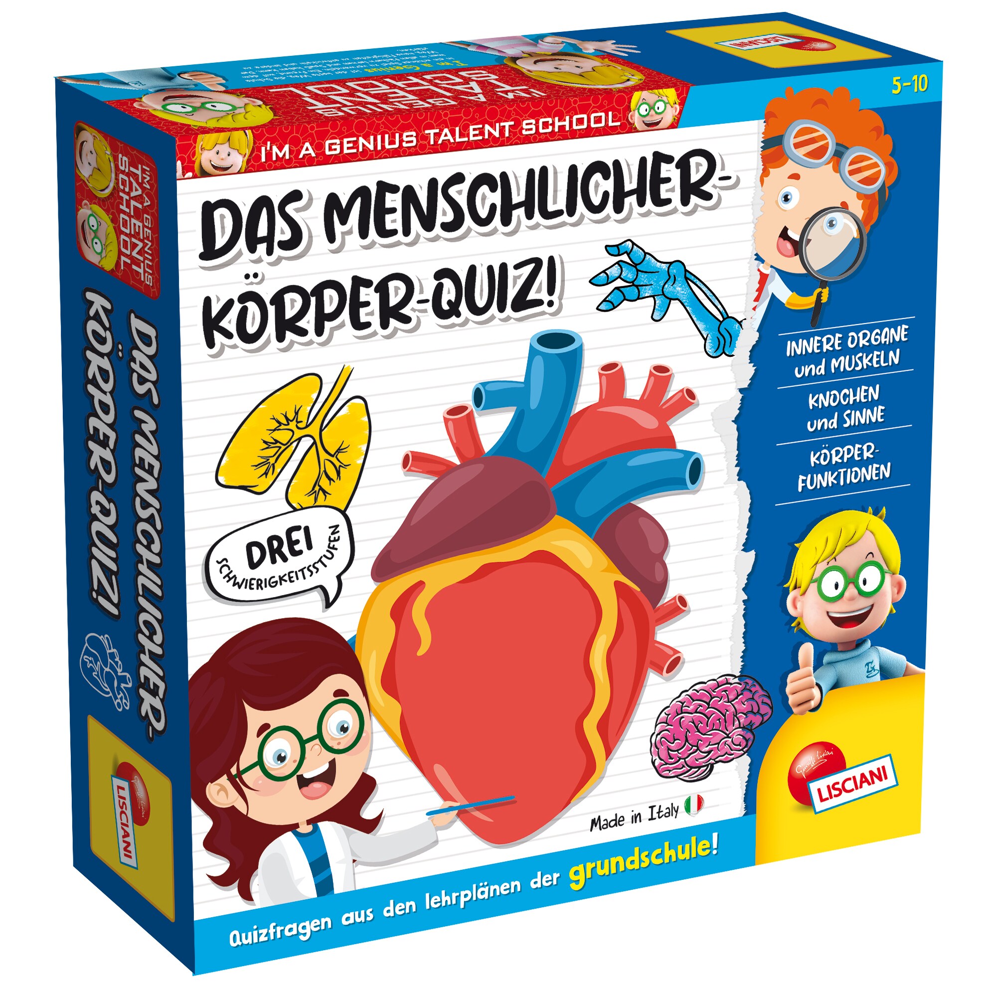 Lisciani DE48915 - Das Menschlicher-K&ouml;rper-Quiz Anatomie Biologie Wissen Grundschule Lernspiel 