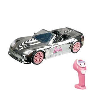 Happy People 63619 - Ferngesteuertes Auto - Barbie Dream Car (silber, 40cm) mit Licht, kompatibel mit Barbie 