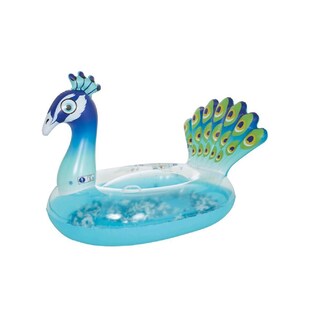 Happy People Schwimmtier Pfau mit echten Federn 145x94x94 cm belastbar bis 80 kg 